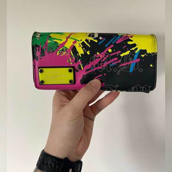 Vintage L.A.M.B. Colorful Splatter Wallet - Picture 1 of 8